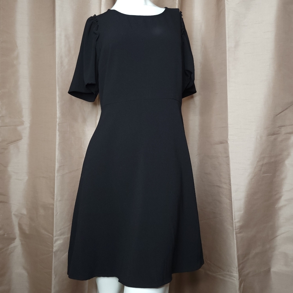 Bobeau Women's Midi Short Sleeve Dress - Size: Medium - Color: Black